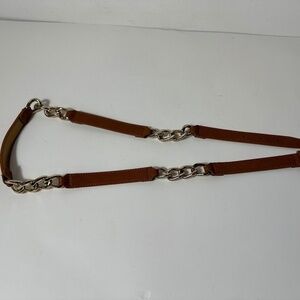 Michael Kors Belt Leather Gold Chain Link Size M 36" - 38"